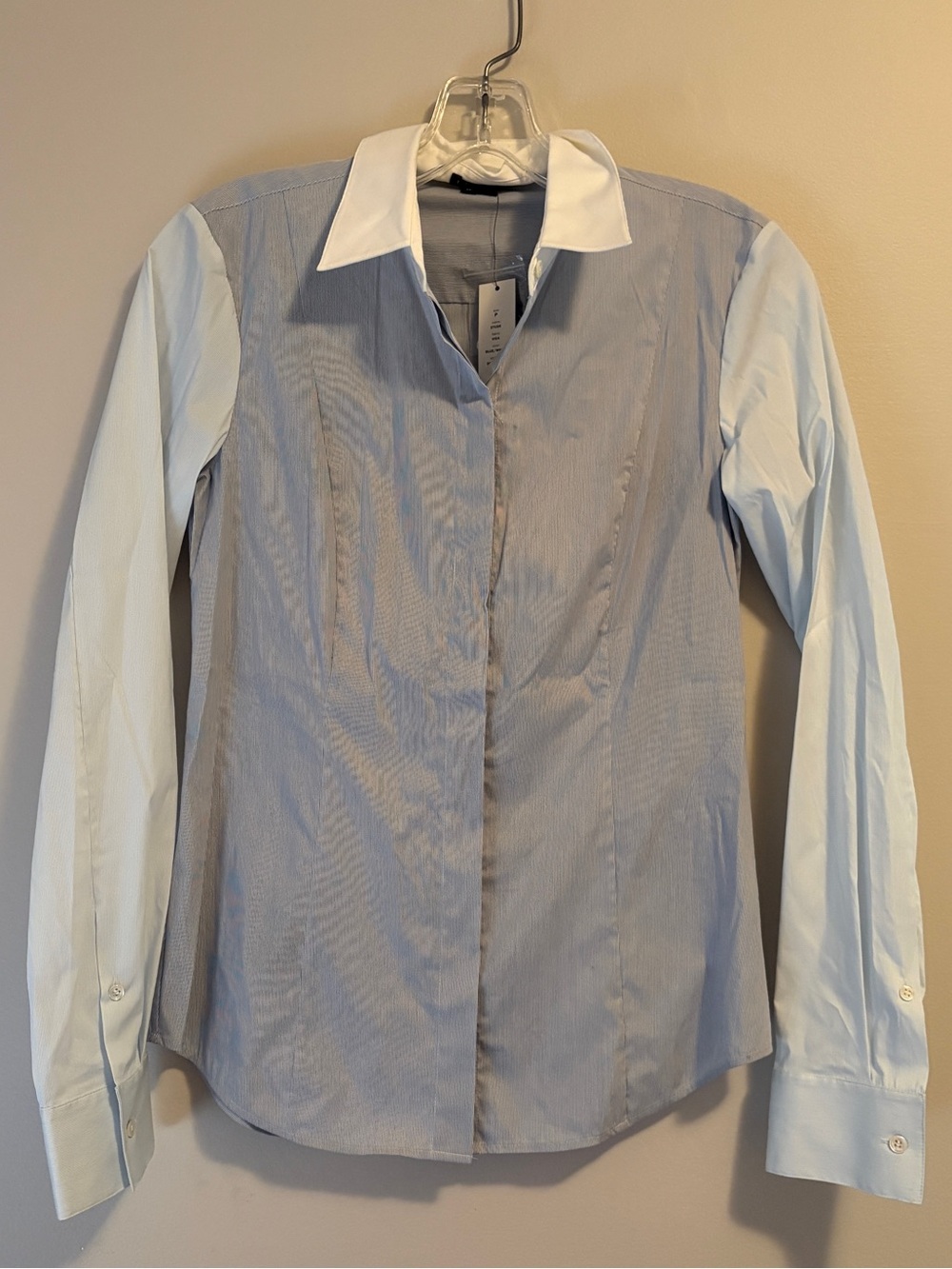 NWT Theory Etude Vida Striped Button Down Shirt Blouse Petite X-Small XS